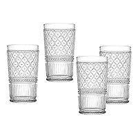 Highball Beverage Glass Cup Pink Claro by Godinger – Set of 4 | Amazon (US)