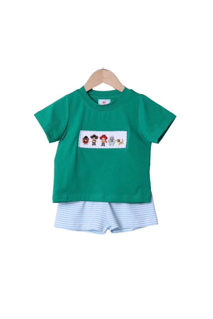 Smocked Friend In Me Boys Set NEW THIN STRIPE | The Smocked Flamingo