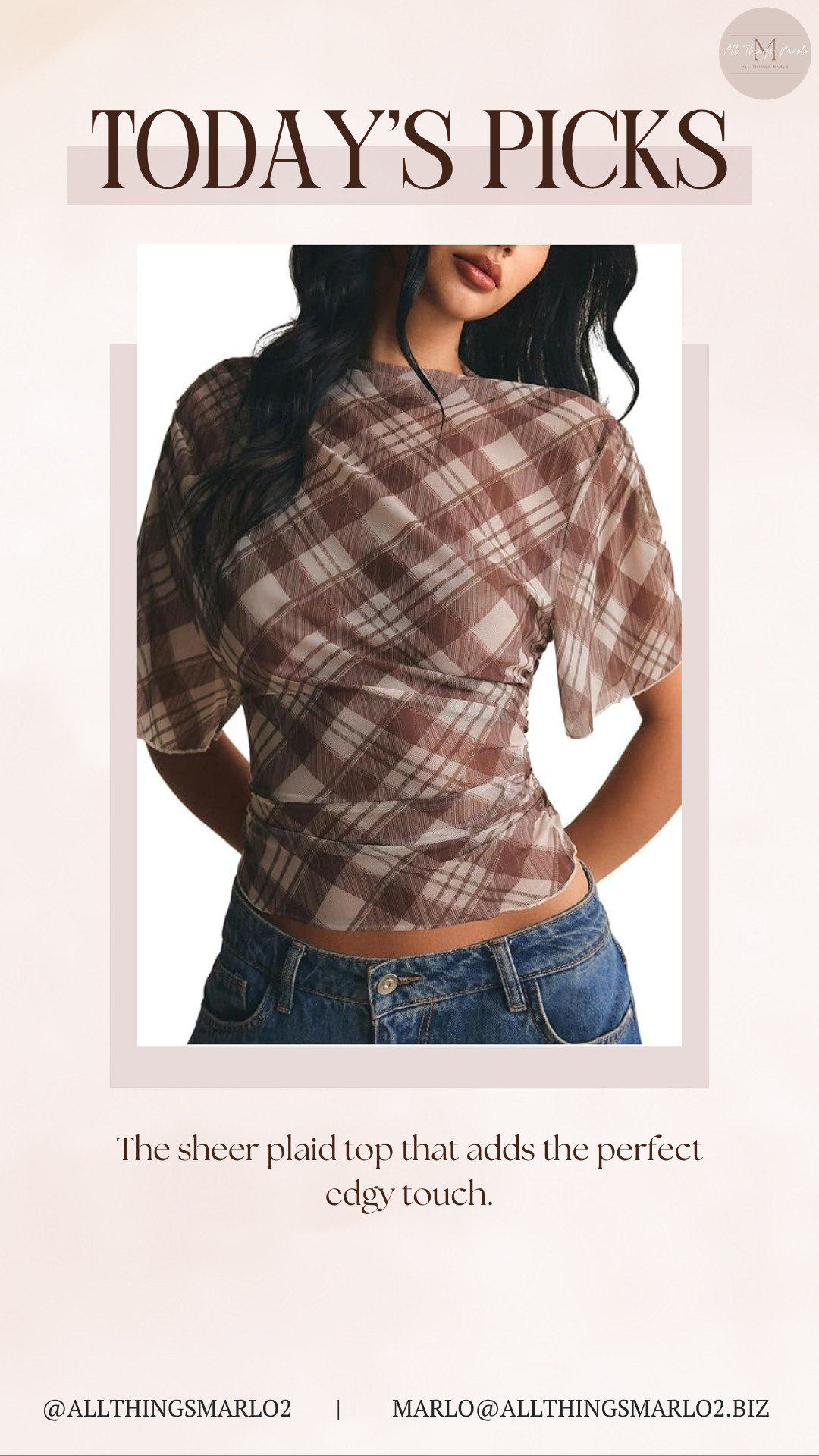 The sheer plaid top that adds the perfect edgy touch. 

 #LTKSeasonal #LTKWorkwear #LTKTravel