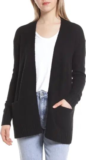 Collarless Open Front Long Cardigan | Nordstrom