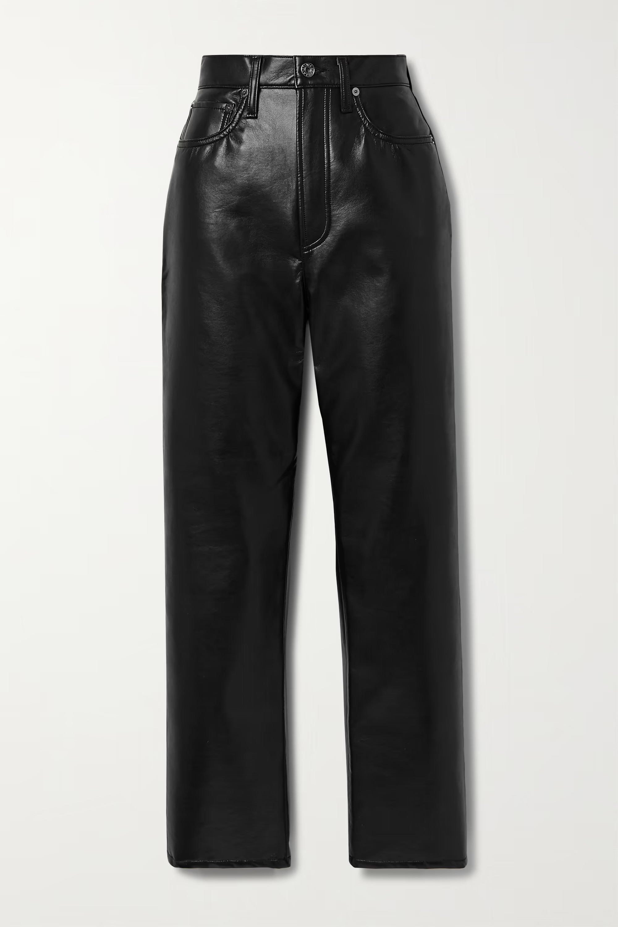 + NET SUSTAIN leather-blend straight-leg pants | NET-A-PORTER (UK & EU)