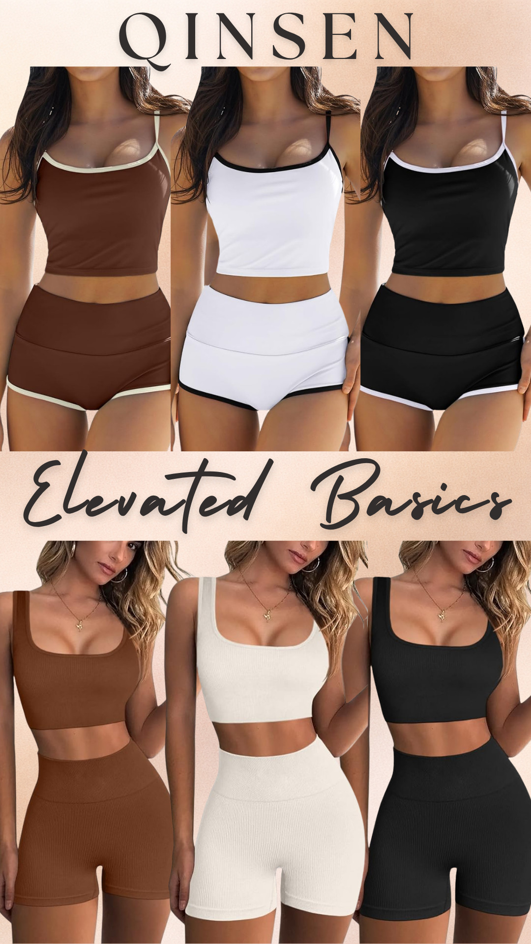 QINSEN Elevated Basics | Neutral Sculpt Two Piece Sets

If you’re trying to build a capsule wardrobe for spring and summer, these are the kind of elevated basics that make getting dressed so much easier. 

Neutral sets like this go with everything, you can mix and match all the pieces, and they work for way more than just the gym.

The material is smoothing and flattering, the shorts stay in place, and the tops are supportive and comfortable enough to wear as actual outfits — not just workout clothes.

Perfect for:
• Travel days & airport outfits
• Resort & vacation outfits
• Brunch & casual plans
• Errands & everyday wear
• Hot girl walks
• Gym workouts
• Yoga & Pilates
• Athleisure outfits
• Spring & summer outfits
• Capsule wardrobe outfits
• Mixing & matching with other basics

Colors featured: White, Black, Apricot, Brown

If you’re trying to upgrade your spring wardrobe, build a capsule wardrobe, or find outfits that look put together but still feel comfortable, these neutral sets are such a staple. You will wear these on repeat.

↓ Everything is linked! 

 

#LTKSeasonal #LTKActive #LTKTravel