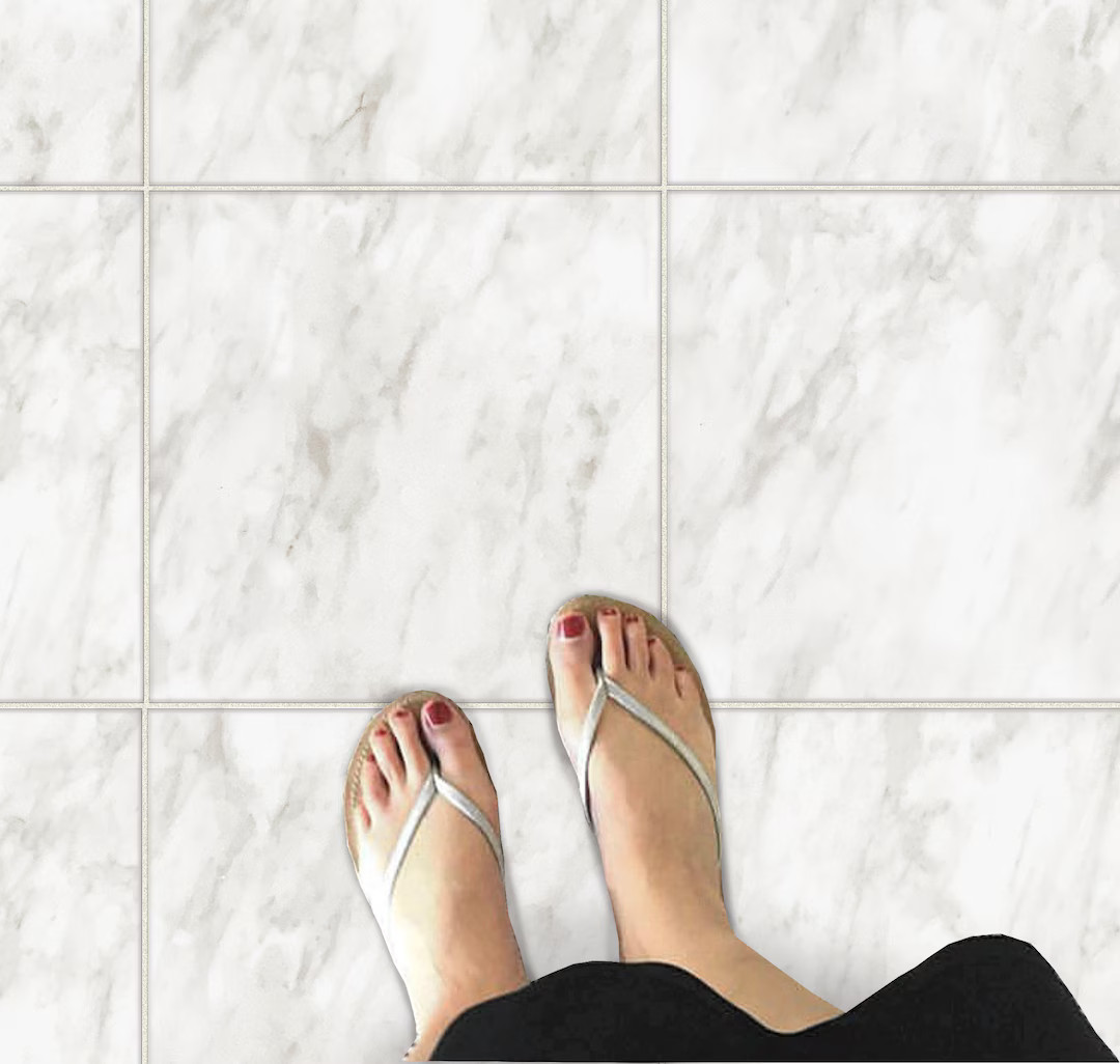 Floor Tile Sticker for Kitchen Bathroom Wall Backsplash Fireplace : Carrara White Marble - Etsy | Etsy (US)
