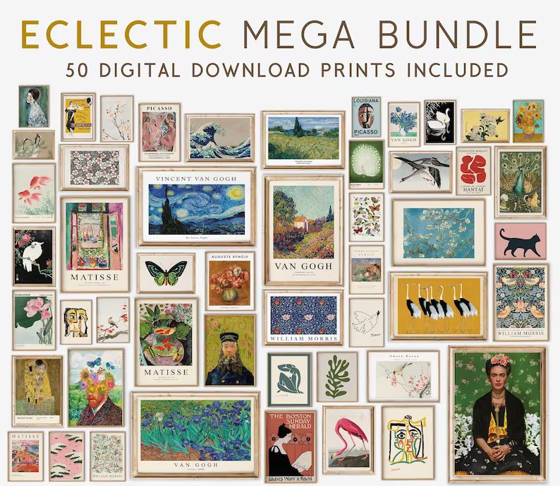 Eclectic Gallery MEGA BUNDLE 50 Digital Download Prints, Gallery Wall Set, Eclectic Wall Art, Ecl... | Etsy (US)