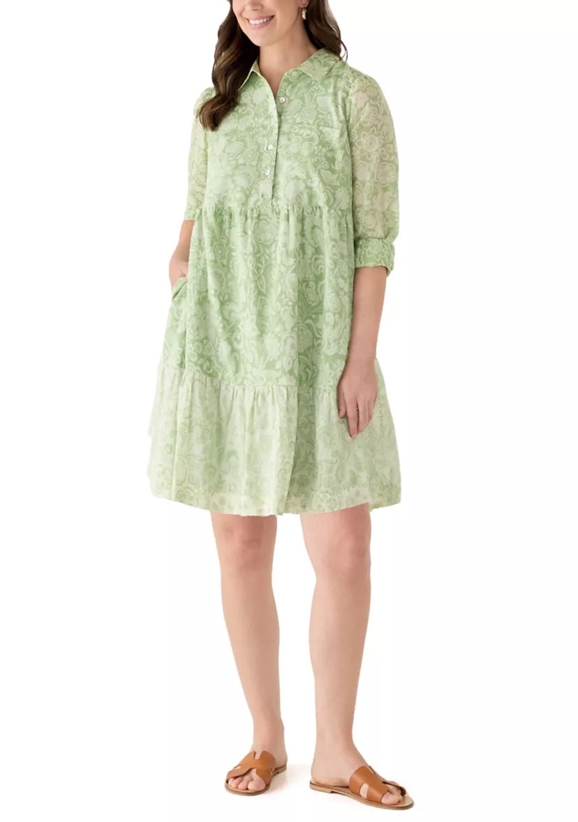Women's Long Sleeve Mixed Print Shirtdress | Belk