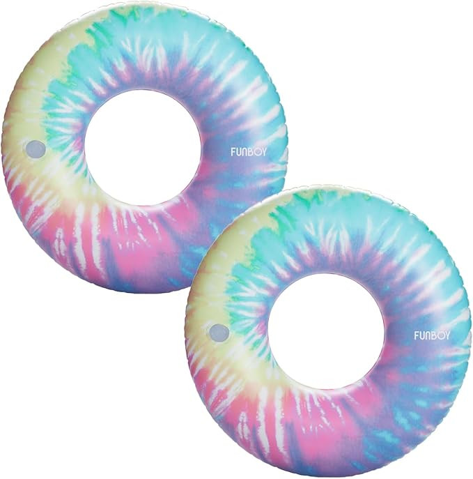 FUNBOY Giant Inflatable Tie Dye Tube Float, Donut Style Pool Float, Luxury Raft for Summer Pool P... | Amazon (US)