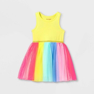 Toddler Girls' Colorblock Tulle Tank Dress - Cat & Jack™ Yellow | Target