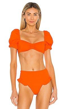 Agua Bendita Romina Bikini Top in Orange from Revolve.com | Revolve Clothing (Global)