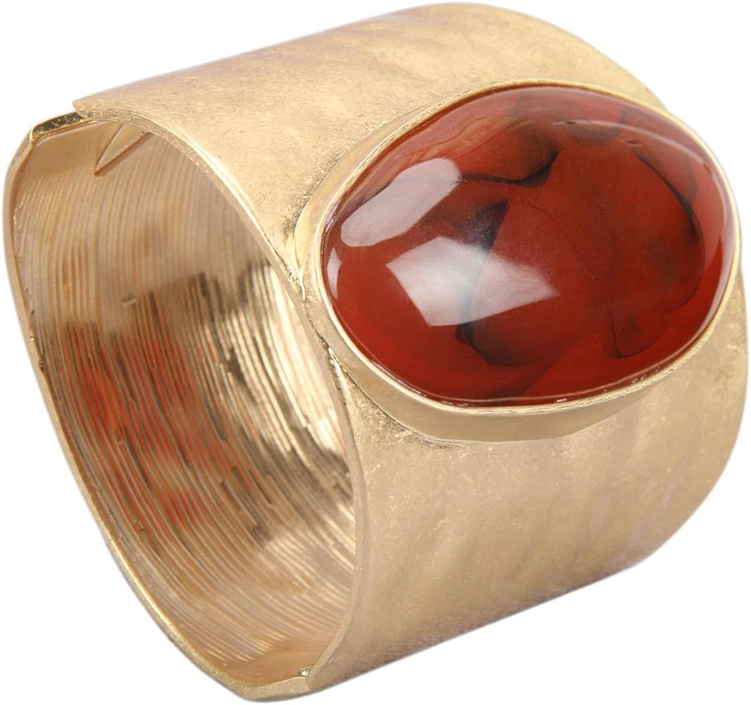 Gold Cuff Bracelet for Women Silver Beaded Bracelets Open Bangle Stackable Stretch Bead Bracelet ... | Amazon (US)