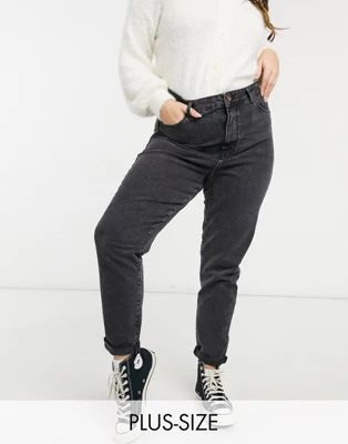 New Look Curve mom jean in black | ASOS (Global)