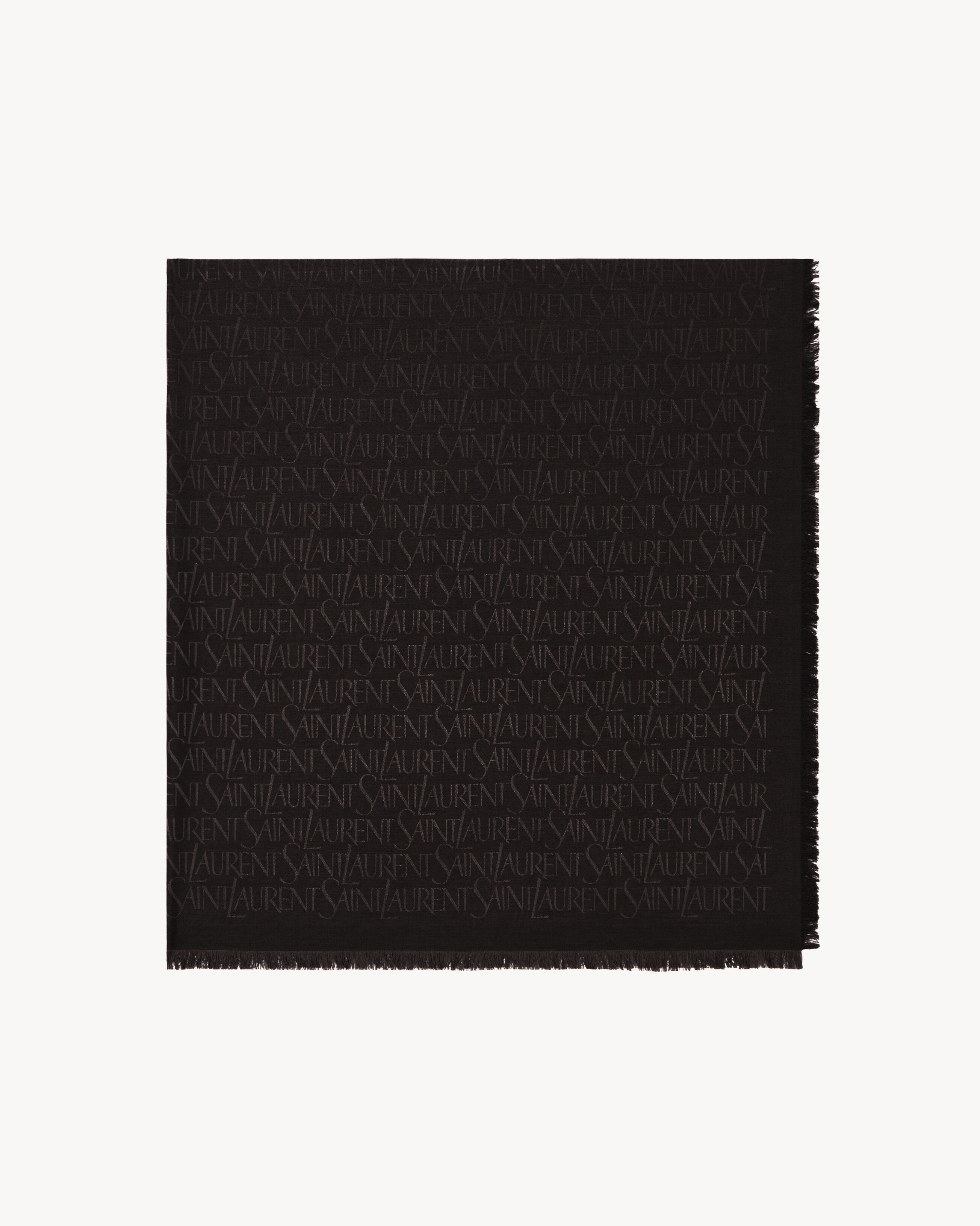 Saint Laurent Saint Laurent Large Square Scarf In Silk And Wool Jacquard - Amber - Women - One Sizenisex | Saint Laurent Inc. (Global)