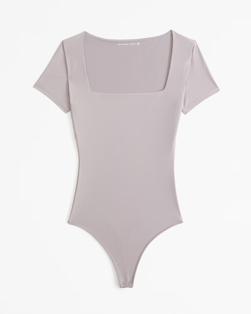 Soft Matte Seamless Short-Sleeve Squareneck Bodysuit | Abercrombie & Fitch (US)