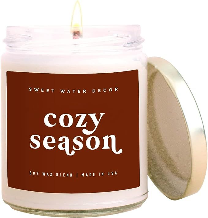 Sweet Water Decor Cozy Season Soy Candle | Woods, Warm Spice, Citrus Fall Scented Candle for Home... | Amazon (US)