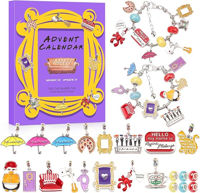 Advent Calendar 2024-24 Days of FRIENDS Charm Bracelet Kit - TV Show Christmas Gift for Adult Men... | Amazon (US)