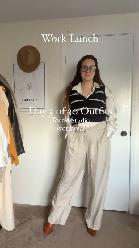 Torrid haul from their studio workwear line!!! So many cute pieces that are perfect for work from home or work at an office and beyond!! 

Sweater vest, wide leg pant, button down, silk shirt, leather skirt, workwear 

#LTKworkwear #LTKsalealert #LTKstyletip