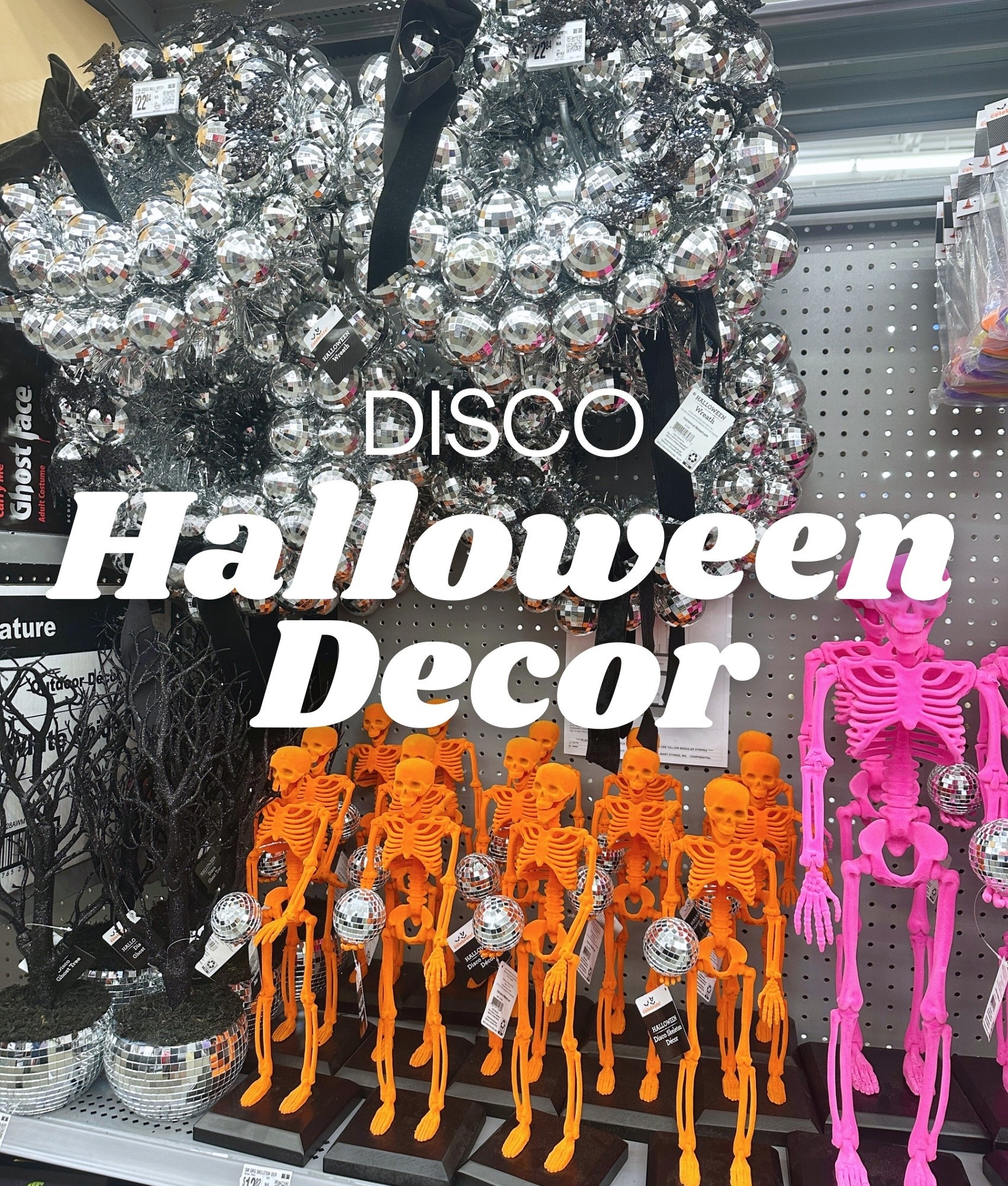 Disco Halloween Decor - Fun & Trendy Halloween Decorations, Indoor/Outdoor Decor, Affordable Fall Finds, Autumn, Spooky Season, Disco Skeleton, Disco Ball Skull, Pumpkins, Halloween Wreath, College Apartment Decor

#LTKHome #LTKSeasonal #LTKHalloween