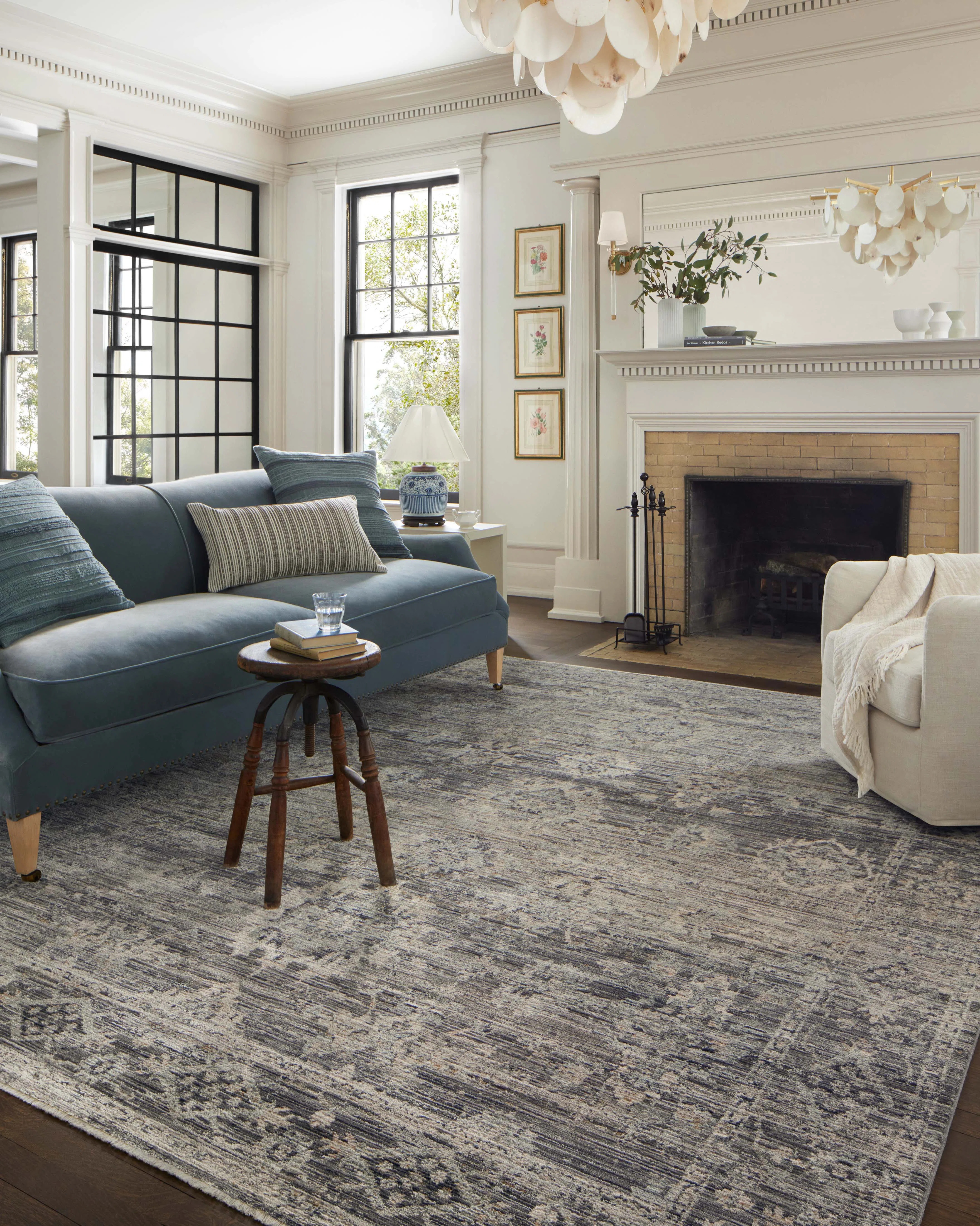 Jean Stoffer x Loloi Katherine Graphite / Jade Area Rug | Wayfair North America