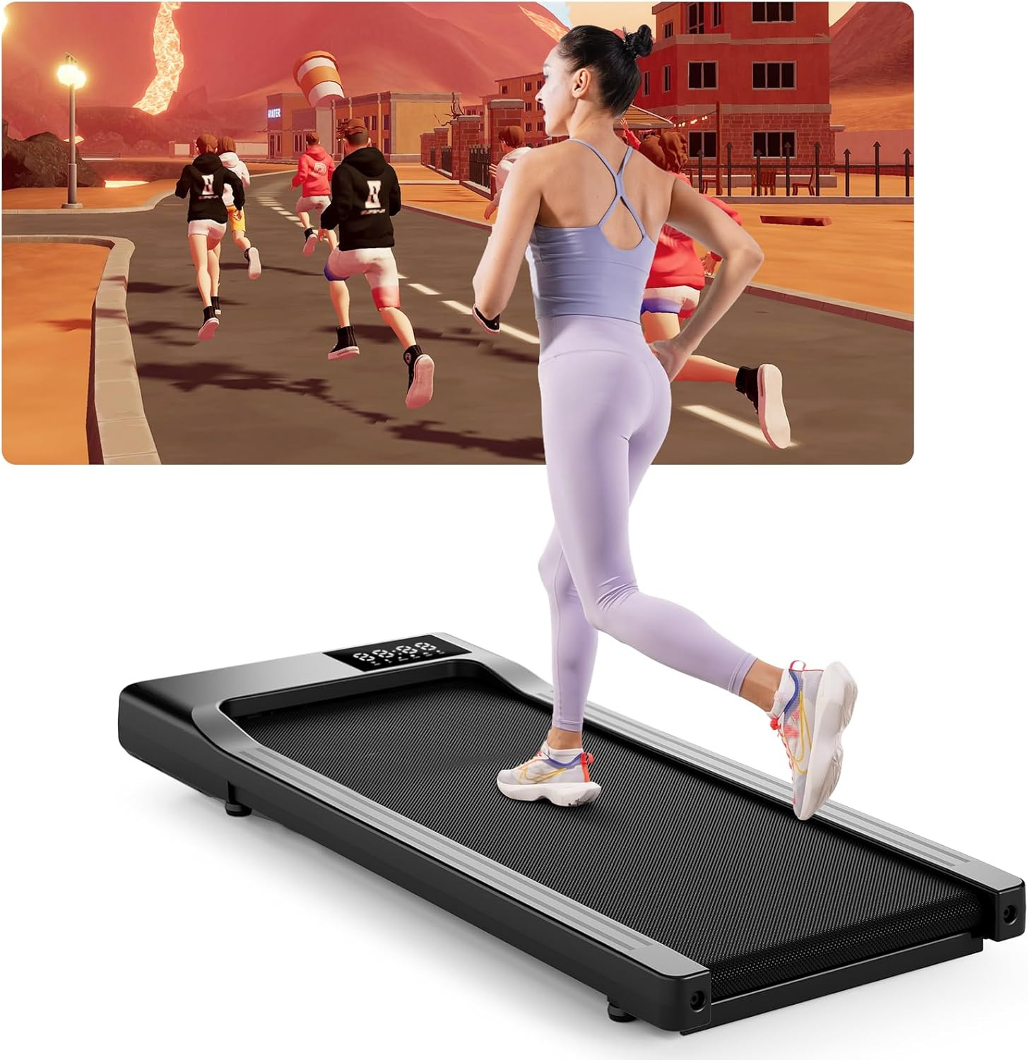Superun Raceable Walking Pad with App Control, Under Desk Treadmill for Smart Devices with Traini... | Amazon (UK)