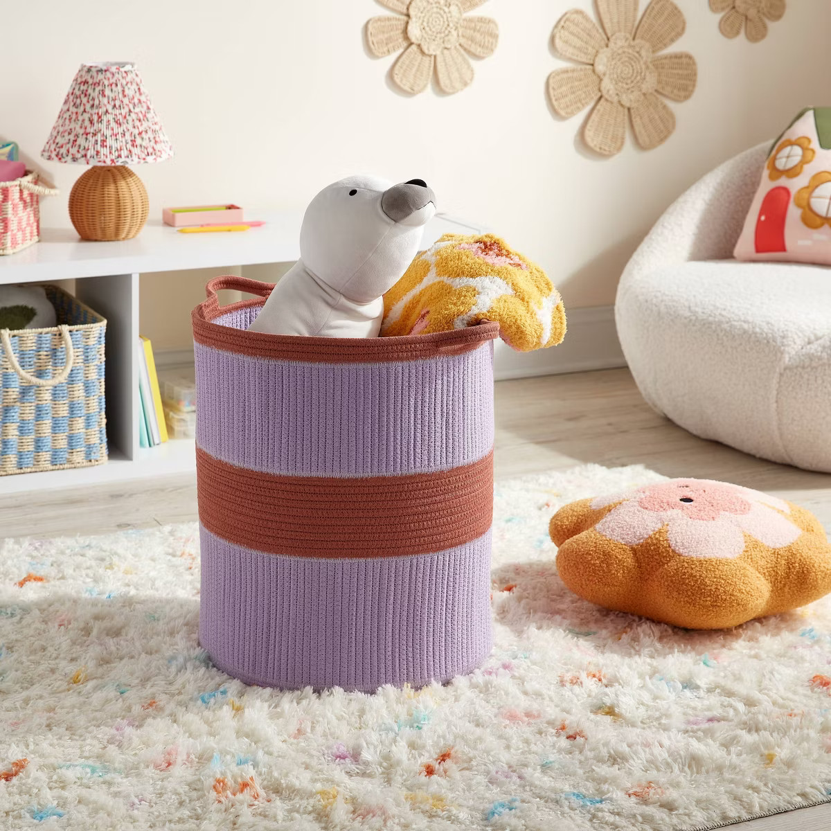 Medium Coiled Rope Kids' Storage Basket Green and Blue - Pillowfort™ | Target