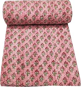 MUDIT CRAFTS Indian Handmade Cotton Kantha Quilt Bedspread Bedding Blanket Throw Cotton Handmade ... | Amazon (US)