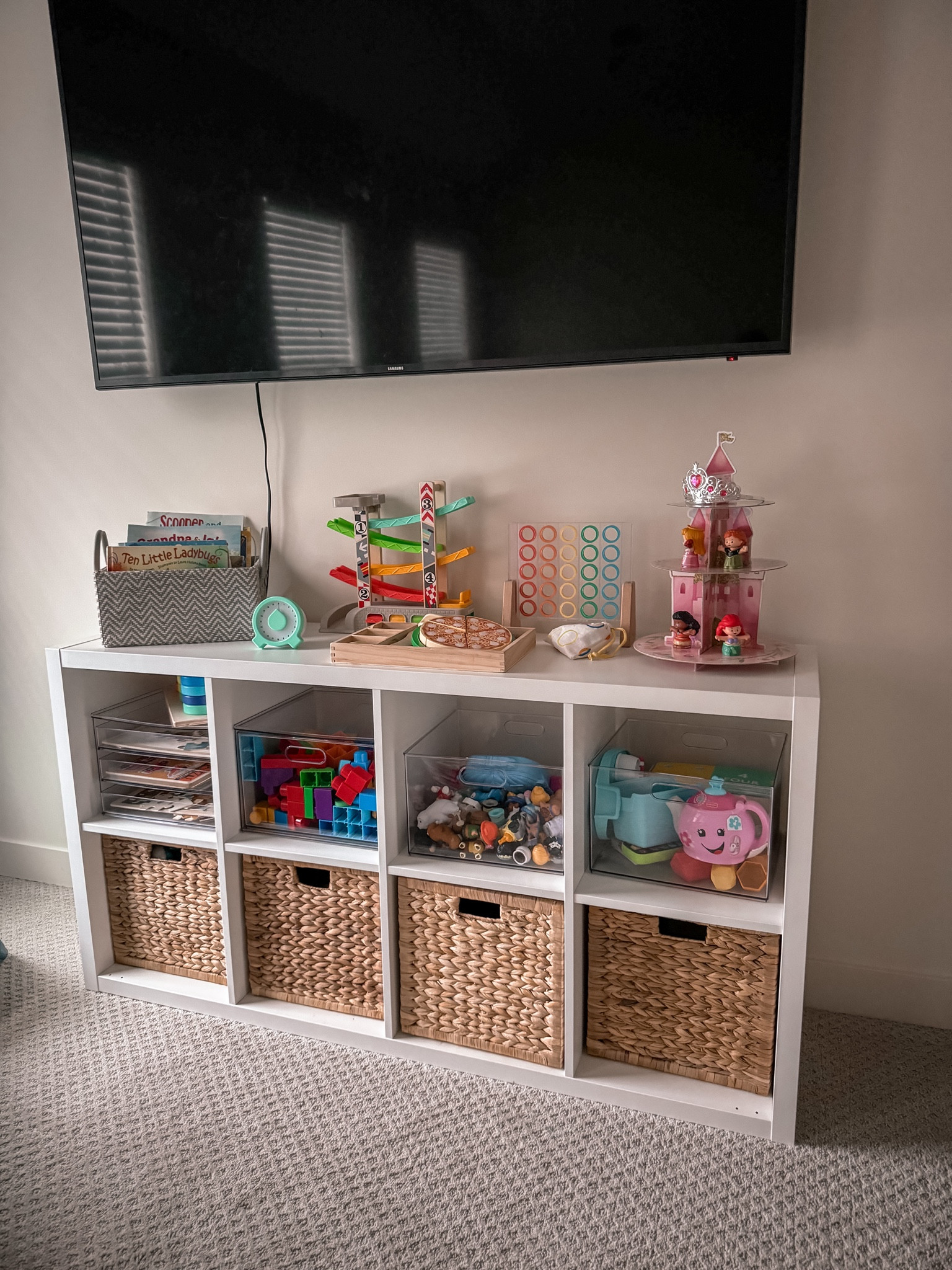 Playroom organization - toy rotation - toy storage - IKEA kallax shelf

#LTKFamily #LTKHome #LTKKids