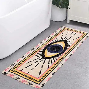 HAOCOO Spirit Eye Bath Rug Runner 2’x5’ Large Non-Slip VintageThrow Rugs Super Soft Velvet Cr... | Amazon (US)