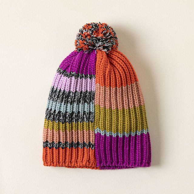 Rainbow Patchwork Beanie | UncommonGoods