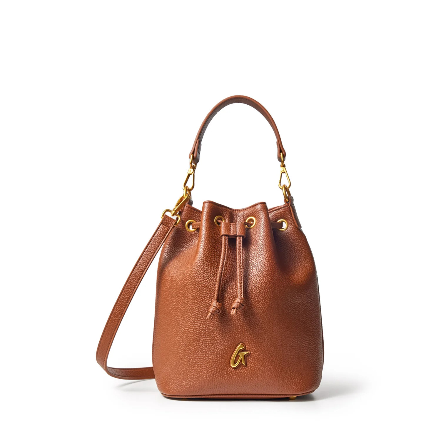 MEDIUM PEBBLE BUCKET BAG - BROWN | Glam-Aholic Lifestyle