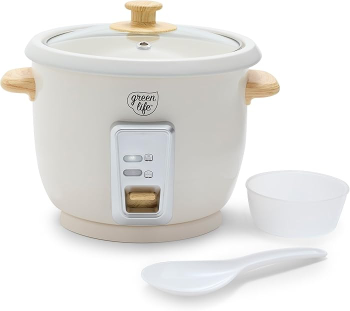 GreenLife Rice Cooker with Removable PFAS-Free Ceramic Nonstick Pot, 3-Cups Uncooked/6-Cups Cooke... | Amazon (US)