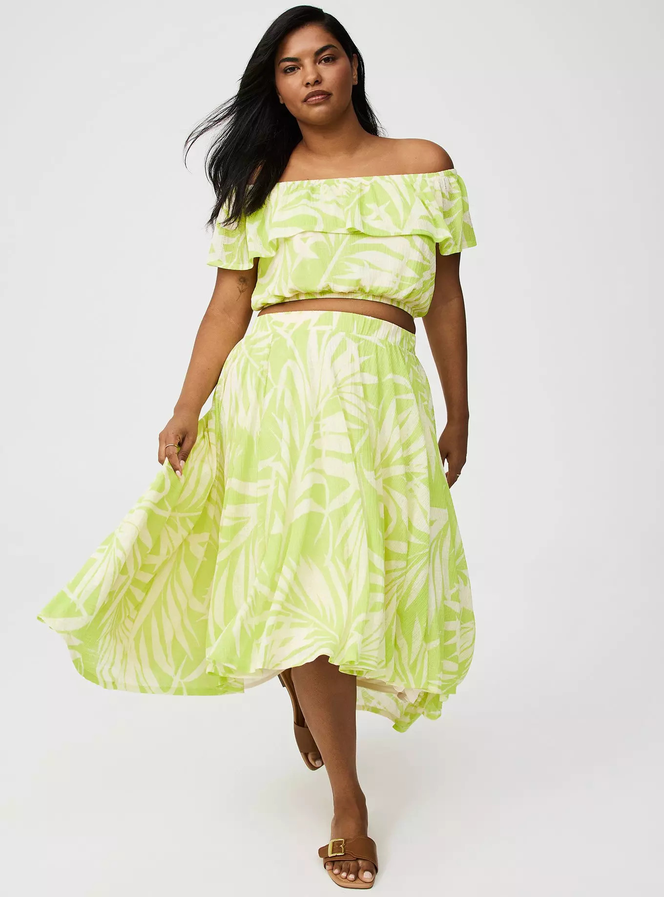 Off-Shoulder Hi-Lo Skirt Set | Torrid (US & Canada)