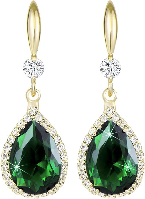 Linawe Diamond Dangle Earrings for Women Trendy, Rhinestone Drop Chandelier Earrings, Teardrop Cr... | Amazon (US)