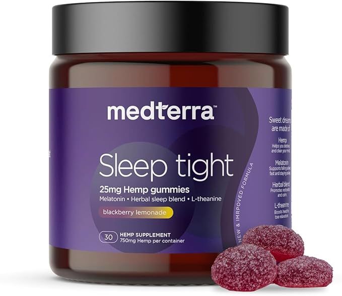 Medterra Sleep Gummies with Hemp Extract, Melatonin 3mg, L-Theanine & Botanicals, Helps You Relax... | Amazon (US)