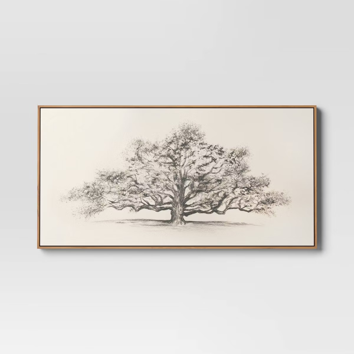 47" x 24" Pen and Ink Tree Framed Wall Canvas - Threshold™: Digital Art Nature Scene, Polystyre... | Target