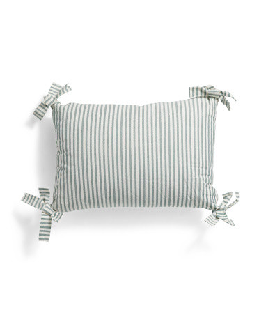 14x20 Cotton Striped Pillow With Corner Ties | Throw Pillows | Marshalls | Marshalls