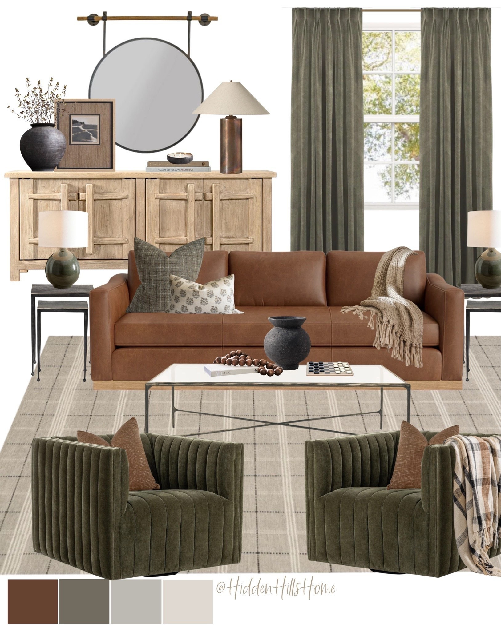 Cozy living room decor mood board, living room design, masculine living room, home design, leather sofa, home decor ideas, swivel chairs, coffee table

#LTKHome #LTKSaleAlert #LTKSeasonal