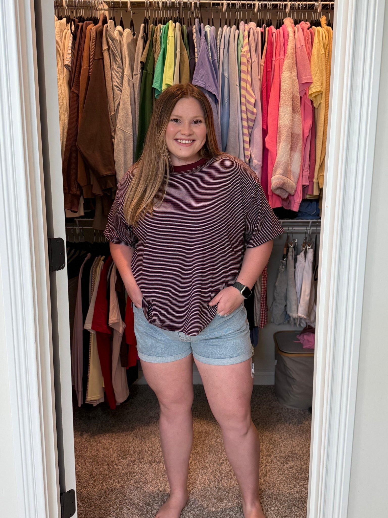 Striped tee from Henly 

#LTKmomlife #LTKMidsize #LTKgrwm