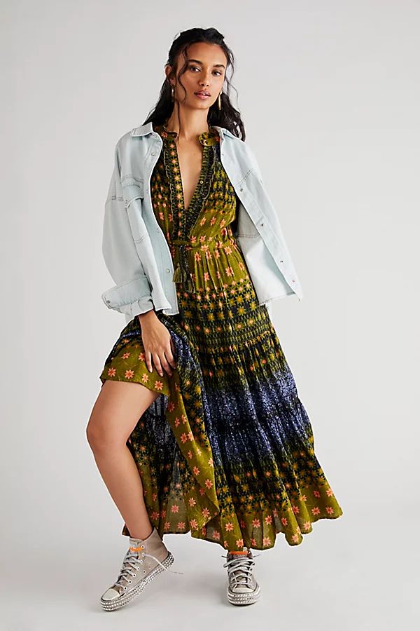 Rare Feelings Maxi Dress by Free People, Deep Sea Combo, XS | Free People (Global - UK&FR Excluded)
