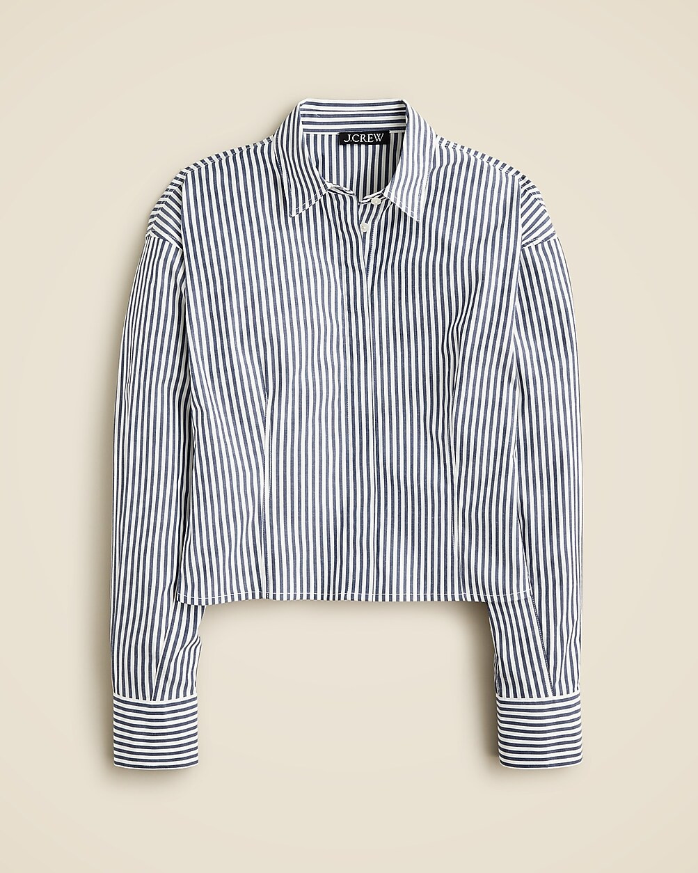 Fitted button-up shirt in striped stretch cotton poplin | J. Crew US