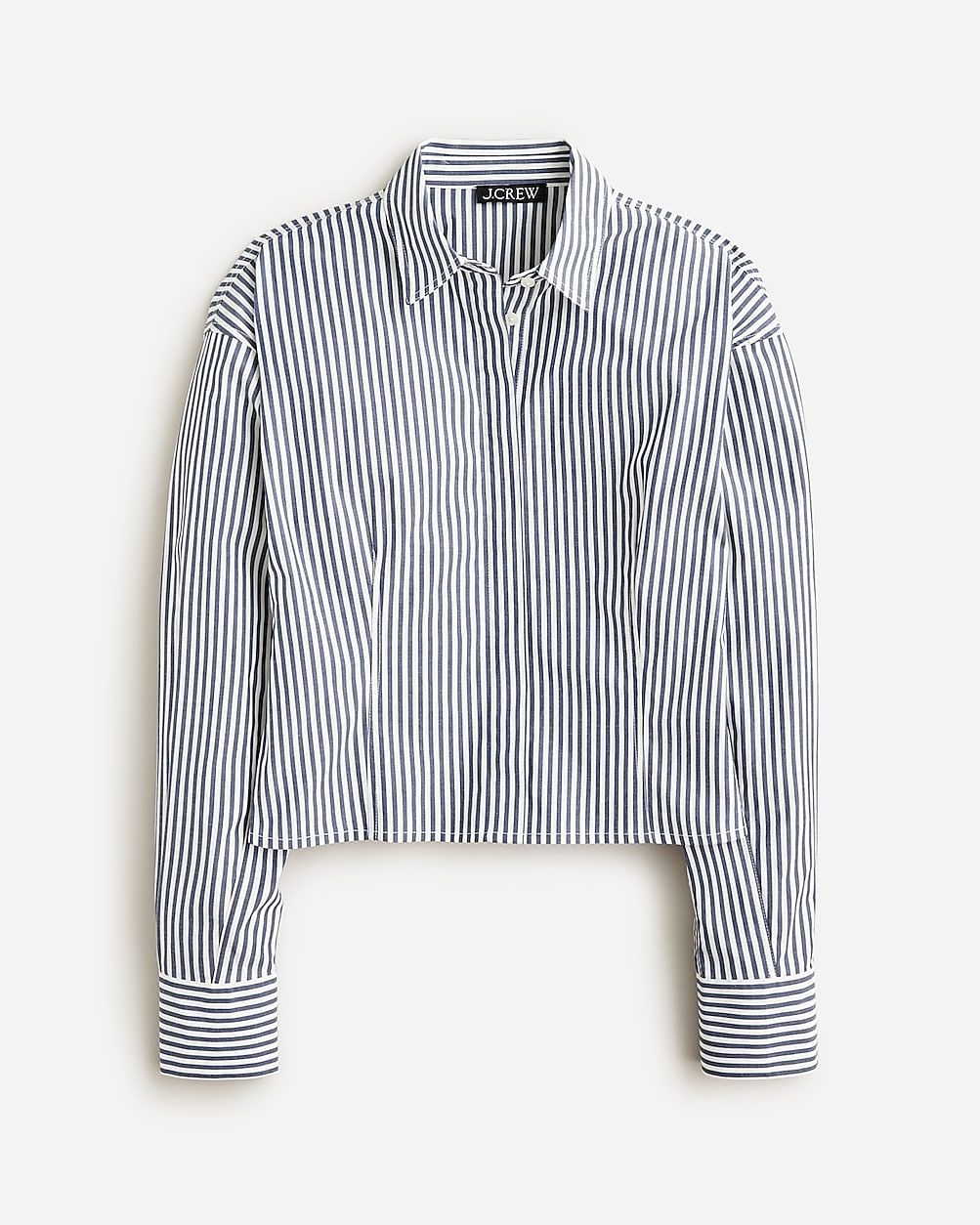 Fitted button-up shirt in striped stretch cotton poplin | J.Crew US