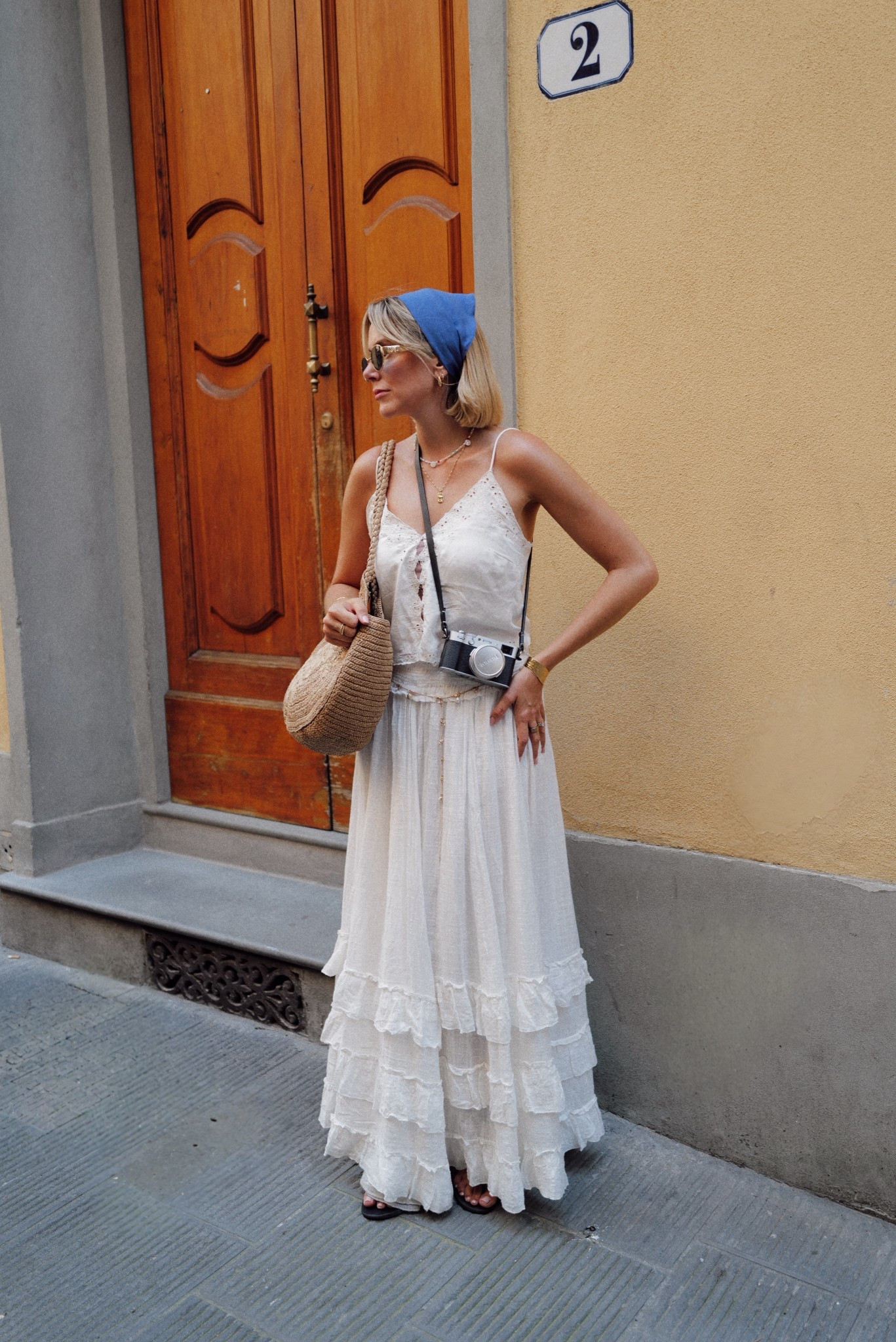 Skirt size M
Cami size S
European summer outfit 
City break outfit 
White maxi skirt 
Ruffle maxi skirt 
Head scarf 
Basket bag 

#LTKsummer #LTKeurope #LTKuk