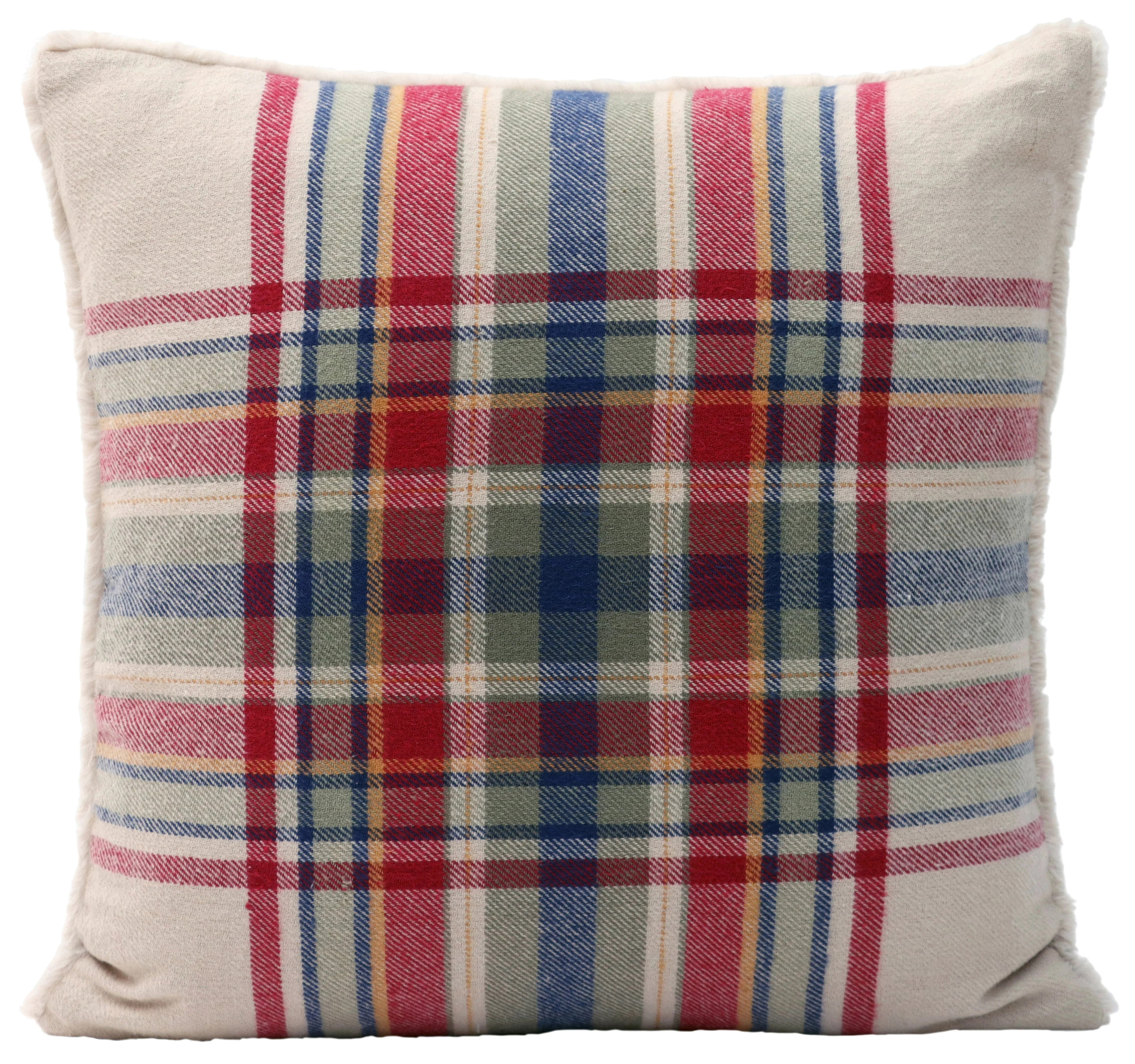 Better Homes & Garden 20"x20" Beige Cozy Tartan Plaid Decorative Throw Pillow | Walmart (US)