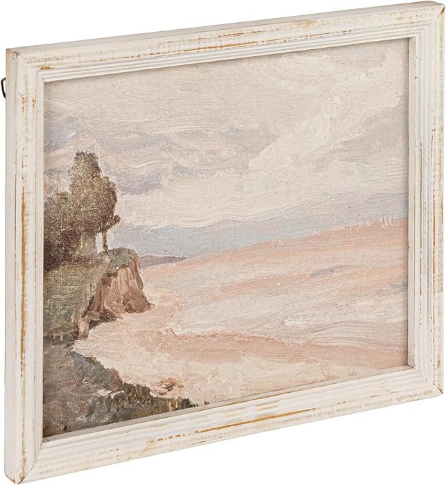 Creative Co-Op Wood Framed Wall Décor with Seaside Landscape, Multicolor | Amazon (US)