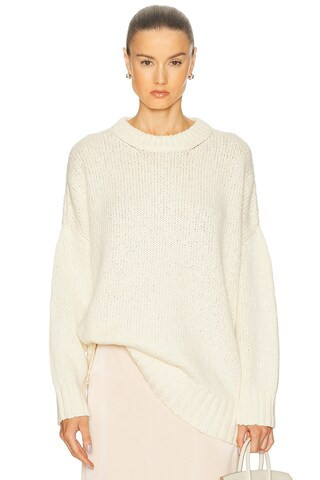 Jenni Kayne Foster Cotton Sweater in Cream | FWRD 