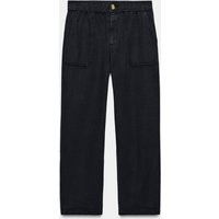 Zara - Elastic Waist Pants - Navy Blue - Xl - Woman | Zara US