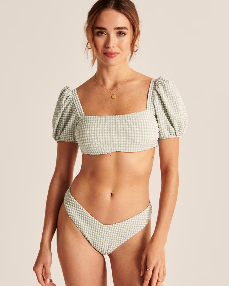 Seersucker High-Leg Cheeky Bottoms | Abercrombie & Fitch (US)