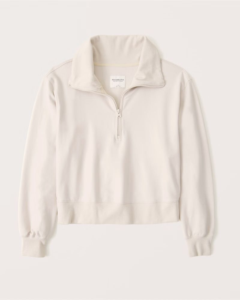 Women's Luxe Terry Wedge Half-Zip | Women's Tops | Abercrombie.com | Abercrombie & Fitch (US)