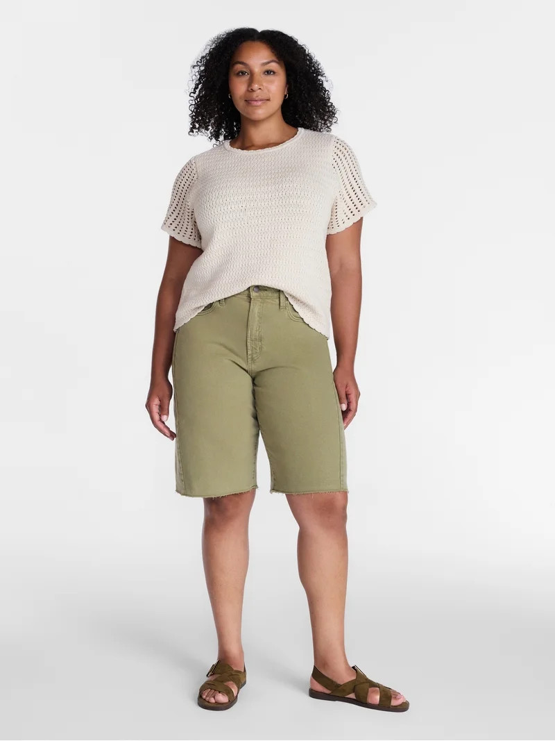 Time and Tru Women's Barrel Bermuda Shorts, Sizes 0-20 | Walmart (US)