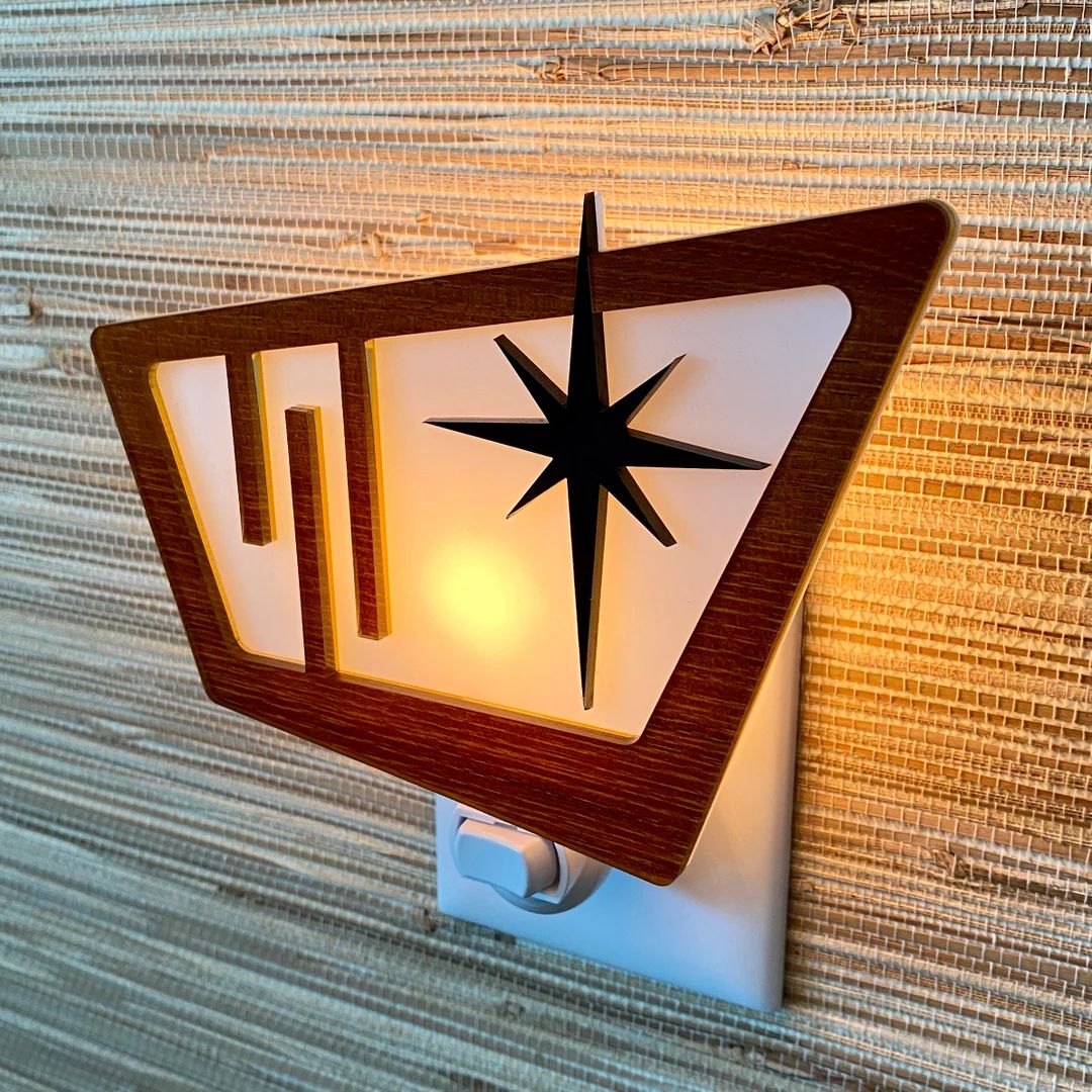 Mid Century Modern Night Light | "Starlite II" Design | Ambient Lighting | Plug In Wall Light | A... | Etsy (US)