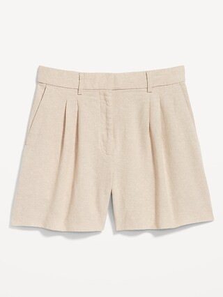Extra High-Waisted Linen-Blend Taylor Trouser Shorts -- 5-inch inseam | Old Navy (US)