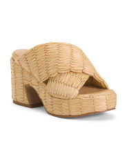 Made In Italy Platform Raffia Heeled Sandals | Women's Shoes | Marshalls | Marshalls